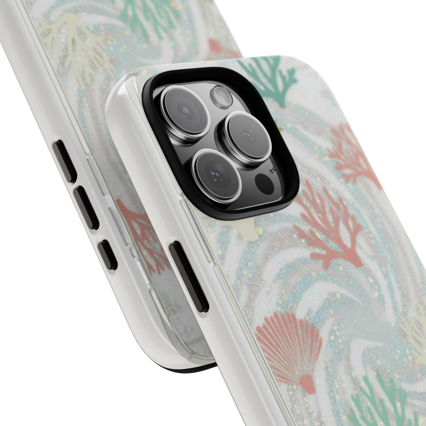 Seafoam Coral Tough Phone Case - Pastel Ocean Wave Design