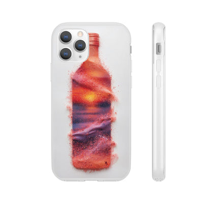 Galaxy Bottle Phone Case — Abstract Cosmic Beverage Design Flexible Case