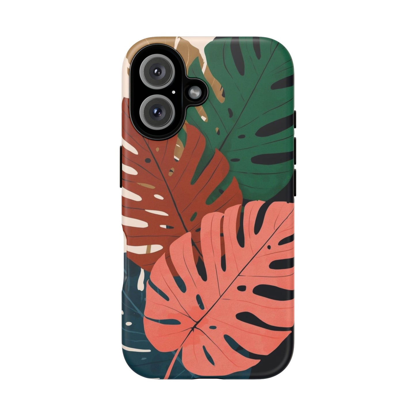 Tropical Monstera Phone Case — Colorful Leaf Protective Tough Case