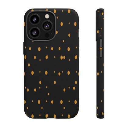 Black & Gold Dot Tough Phone Case — Protective Sparkle Pattern