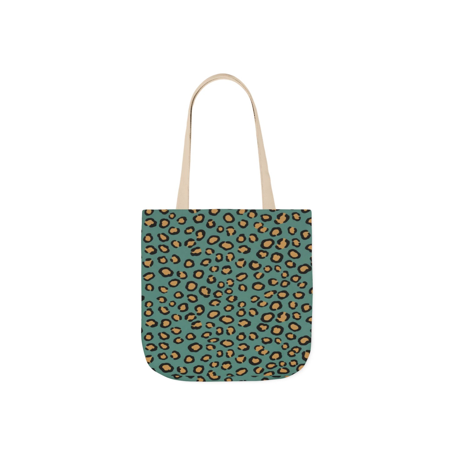 Teal Leopard Print Canvas Tote Bag — Trendy Animal Print Eco Shopper