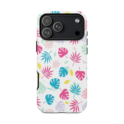 Tropical Leaf Phone Case — Colorful Pastel Monstera & Palm iPhone Case