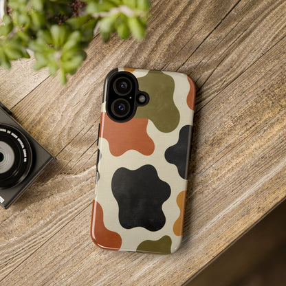 Retro Abstract Camouflage Phone Case — Earth Tone Tough Case