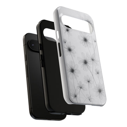 Tough Case — Black & White Floral Tough Phone Case