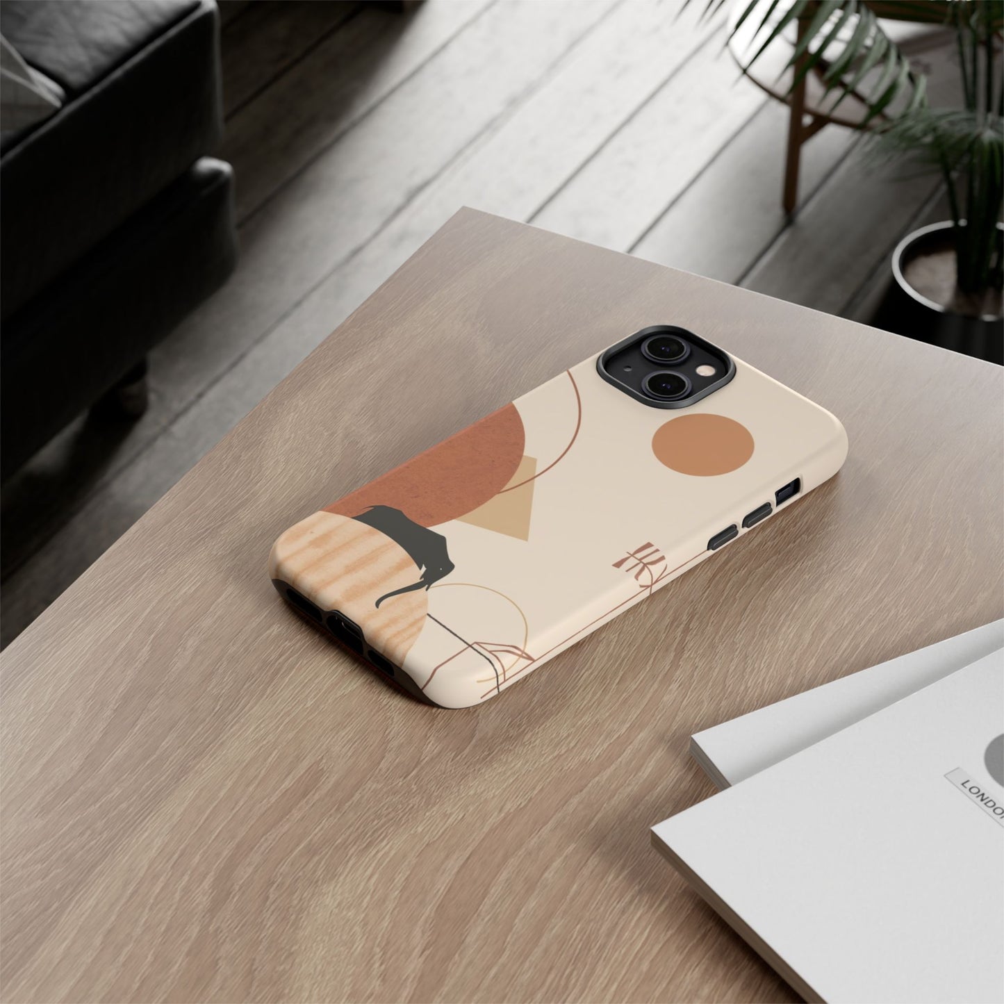 Abstract Earth Tones Phone Case — Minimal Geometric Design