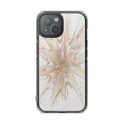Clear Magnetic Impact Phone Case — Neutral Gold Starburst Design
