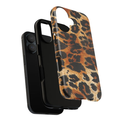 Leopard Print Tough Phone Case – Rugged Protective iPhone Cover