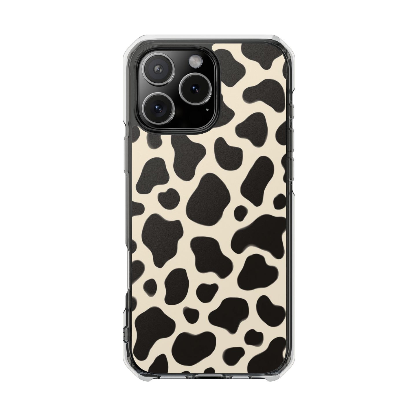 Cow Print Clear Magnetic Phone Case — Impact-Resistant Stylish Protection