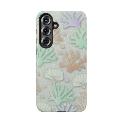 Pastel Coral Reef Tough Phone Case – Sea Shell & Coral Pattern Durable Protector