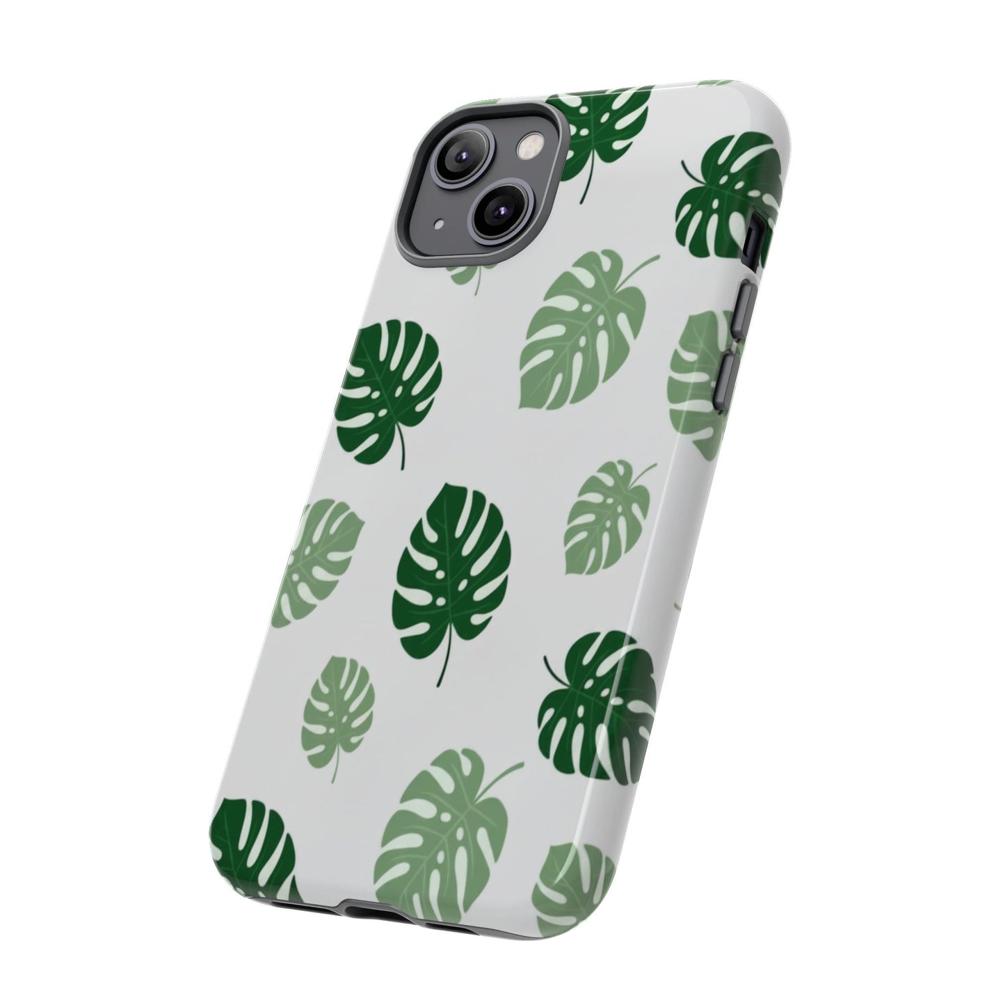 Monstera Leaf Phone Case — Tropical Green Pattern Tough Case