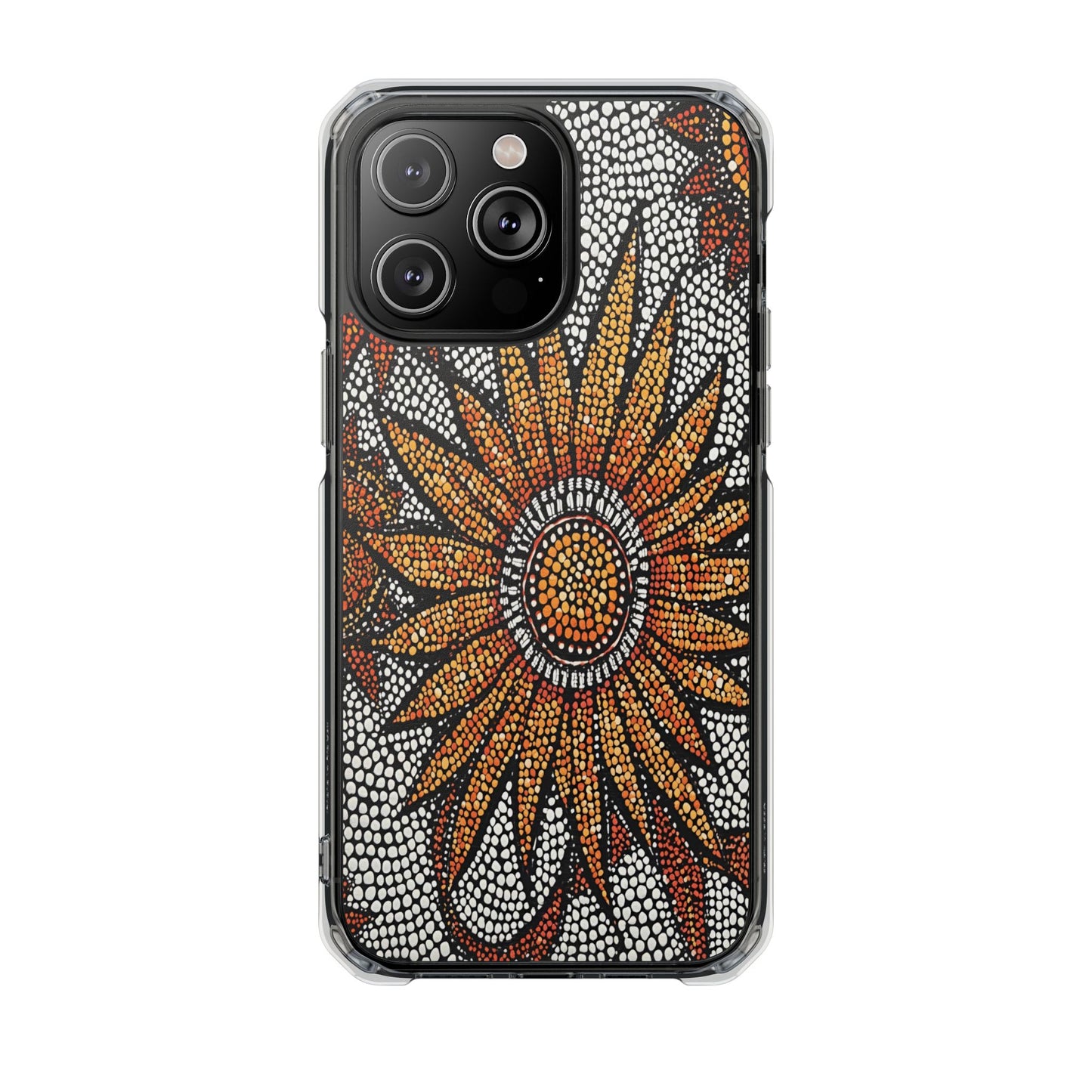 Clear Impact Phone Case — Mosaic Sunflower Magnetic Protective Case