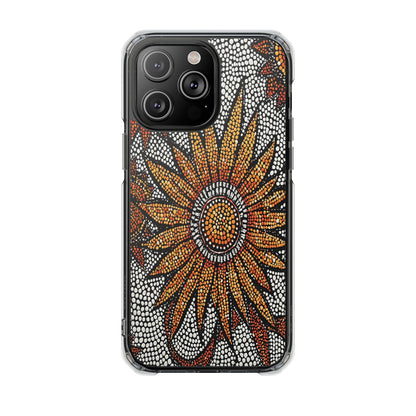 Clear Impact Phone Case — Mosaic Sunflower Magnetic Protective Case