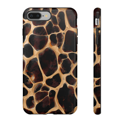 Phone Case — Brown Leather Dot Texture Rugged Protective Cover