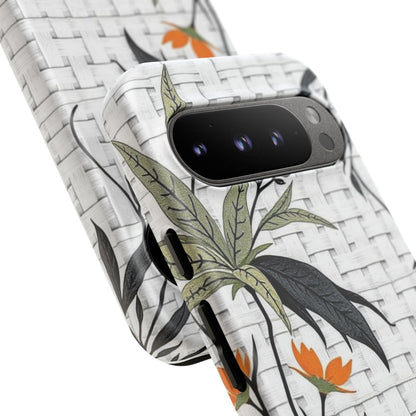 Floral Woven Tough Phone Case — Protective Botanical iPhone Cover