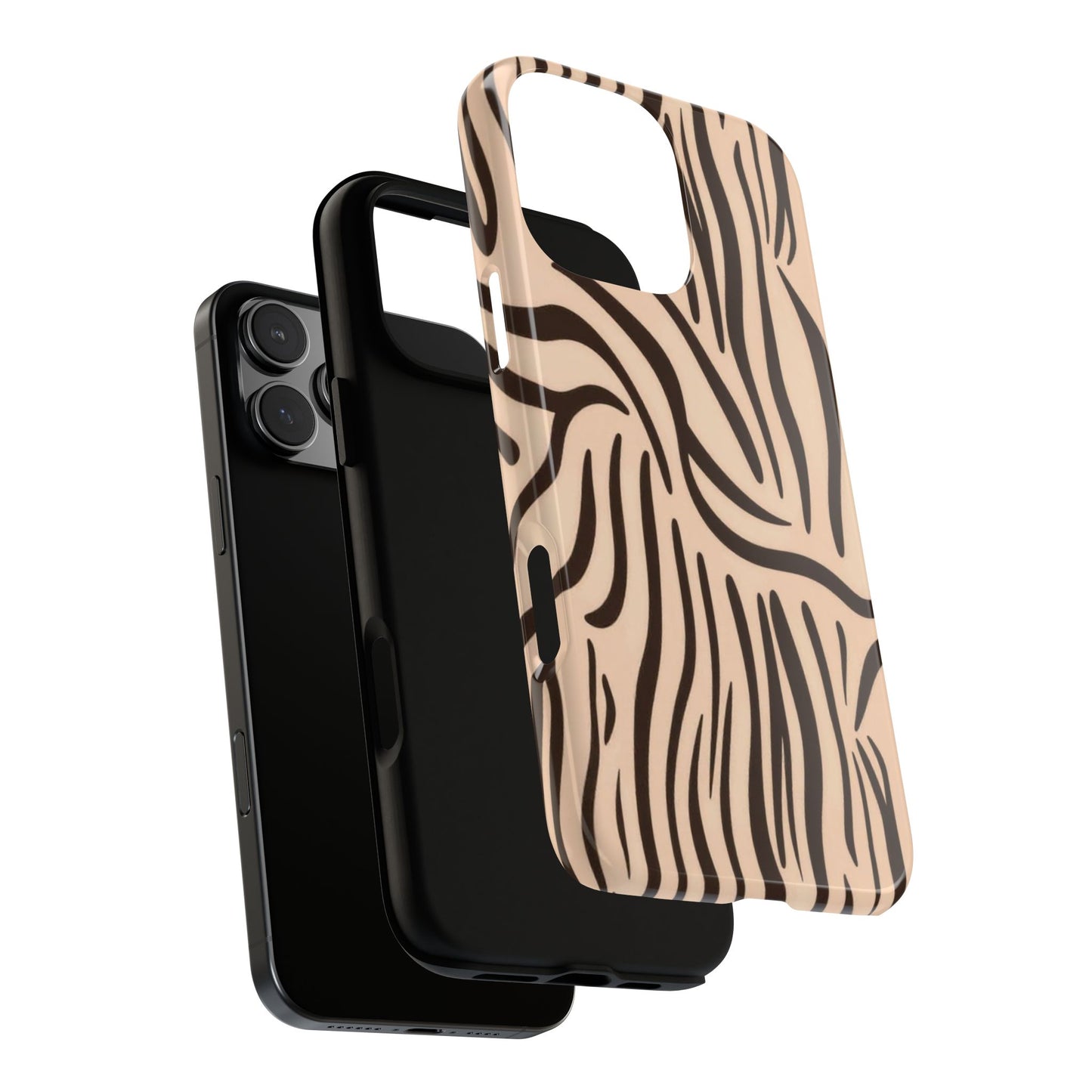 Zebra Stripe Tough Phone Case – Neutral Animal Print Protective Cover