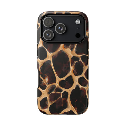 Phone Case — Brown Leather Dot Texture Rugged Protective Cover