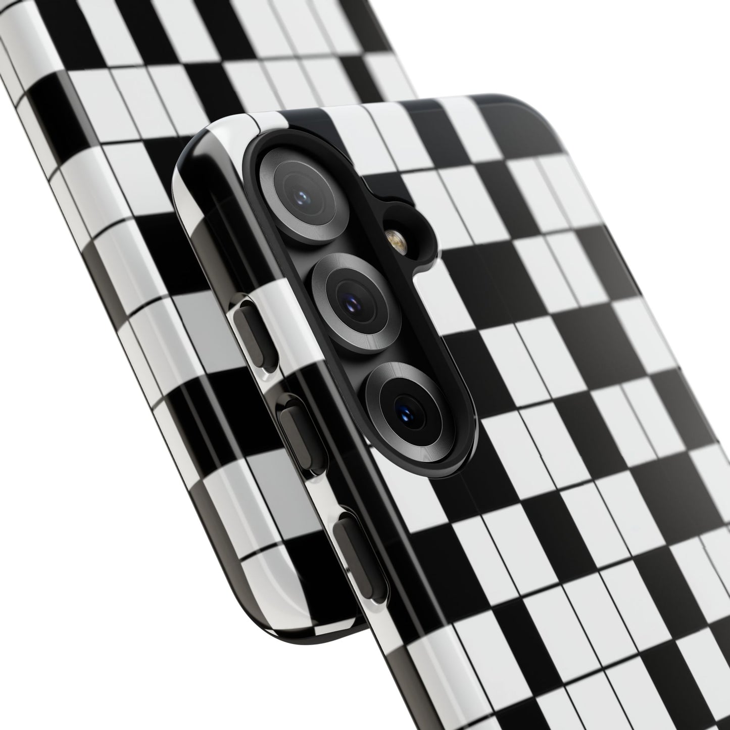 Crossword Grid Phone Case — Black & White Puzzle Pattern Tough Phone Cover