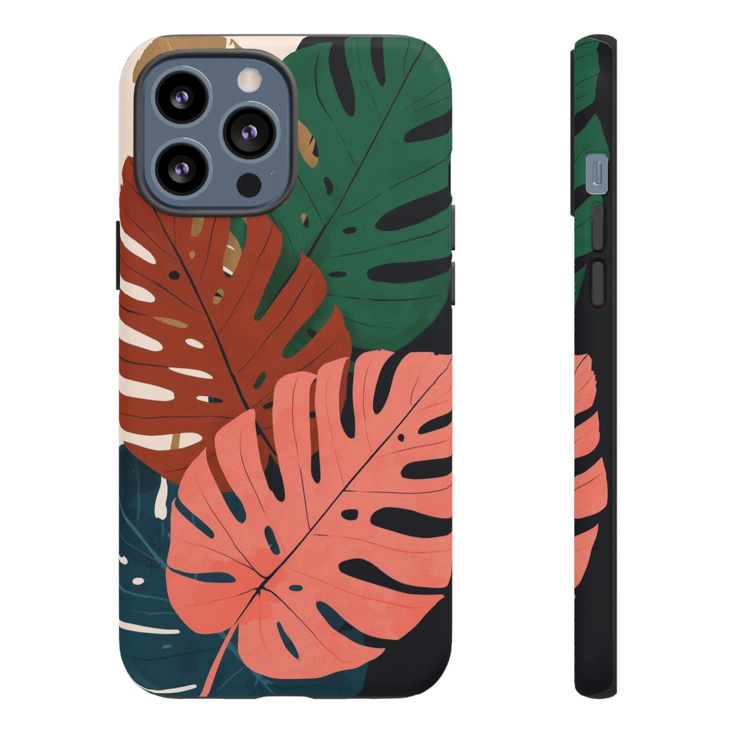 Tropical Monstera Phone Case — Colorful Leaf Protective Tough Case
