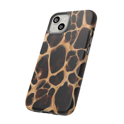Phone Case — Brown Leather Dot Texture Rugged Protective Cover