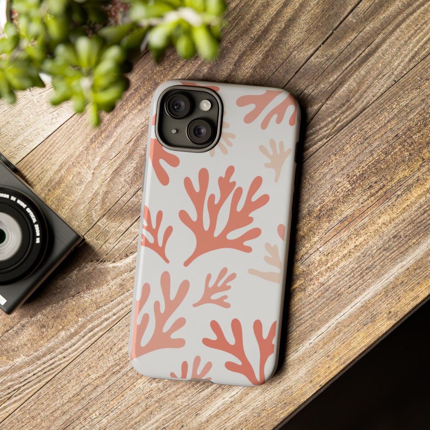 Coral Reef Pattern Tough Phone Case — Pink Beachy Protective Cover