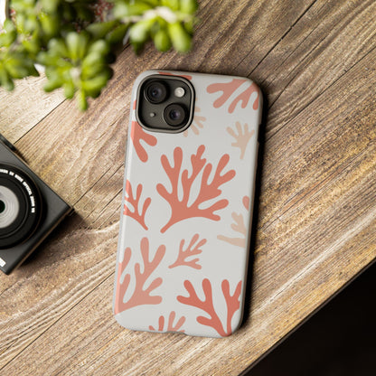 Coral Reef Pattern Tough Phone Case — Pink Beachy Protective Cover