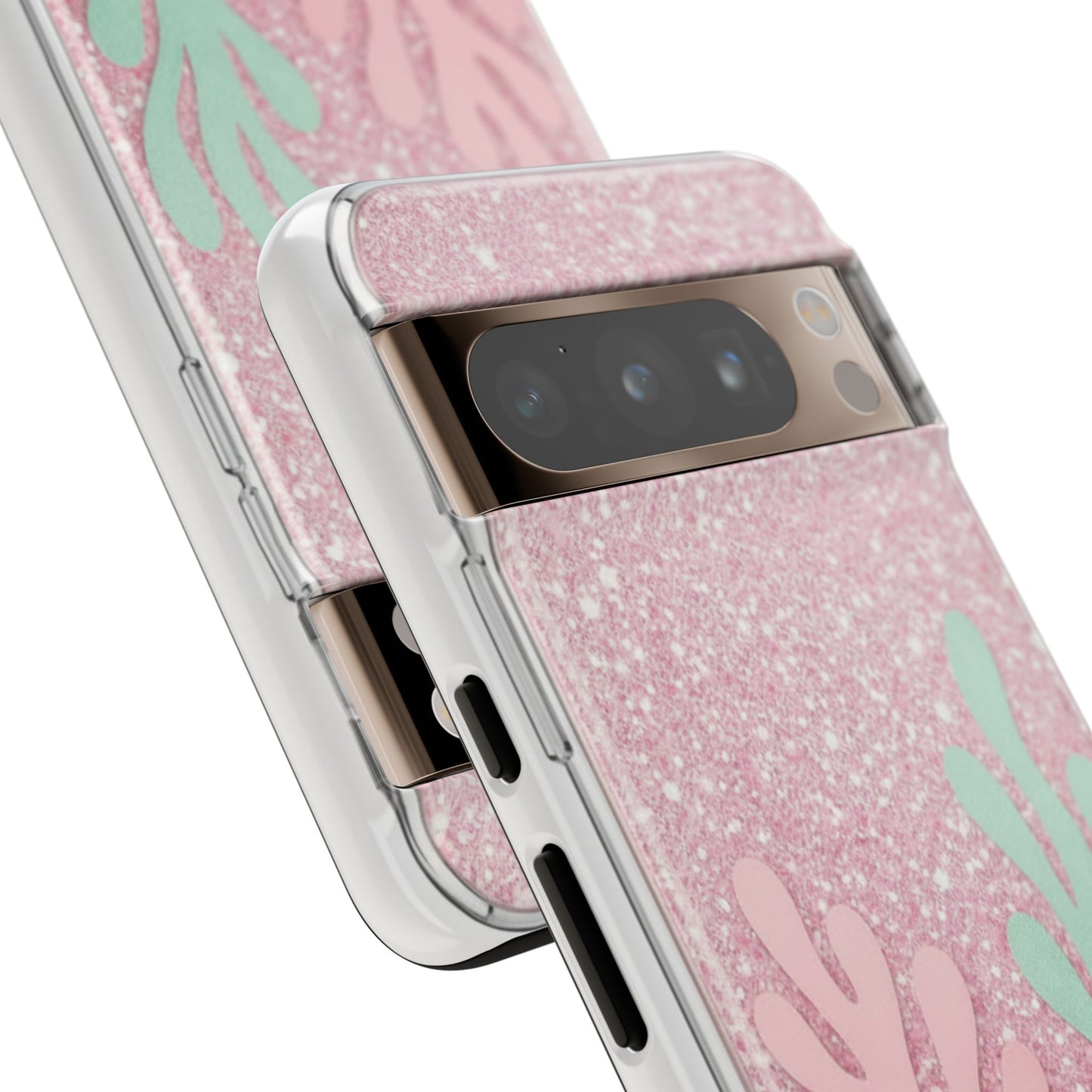 Pink Glitter Seaweed Tough Case - Sparkle Protective Phone Cover