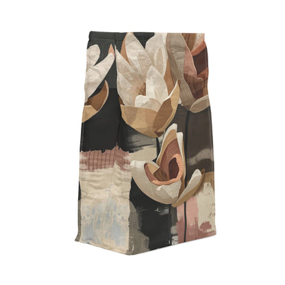 Floral Abstract Polyester Lunch Bag, Eco-Friendly, Beach Day Essentials, Picnic, Back to School, Vibrant Summer Vibe