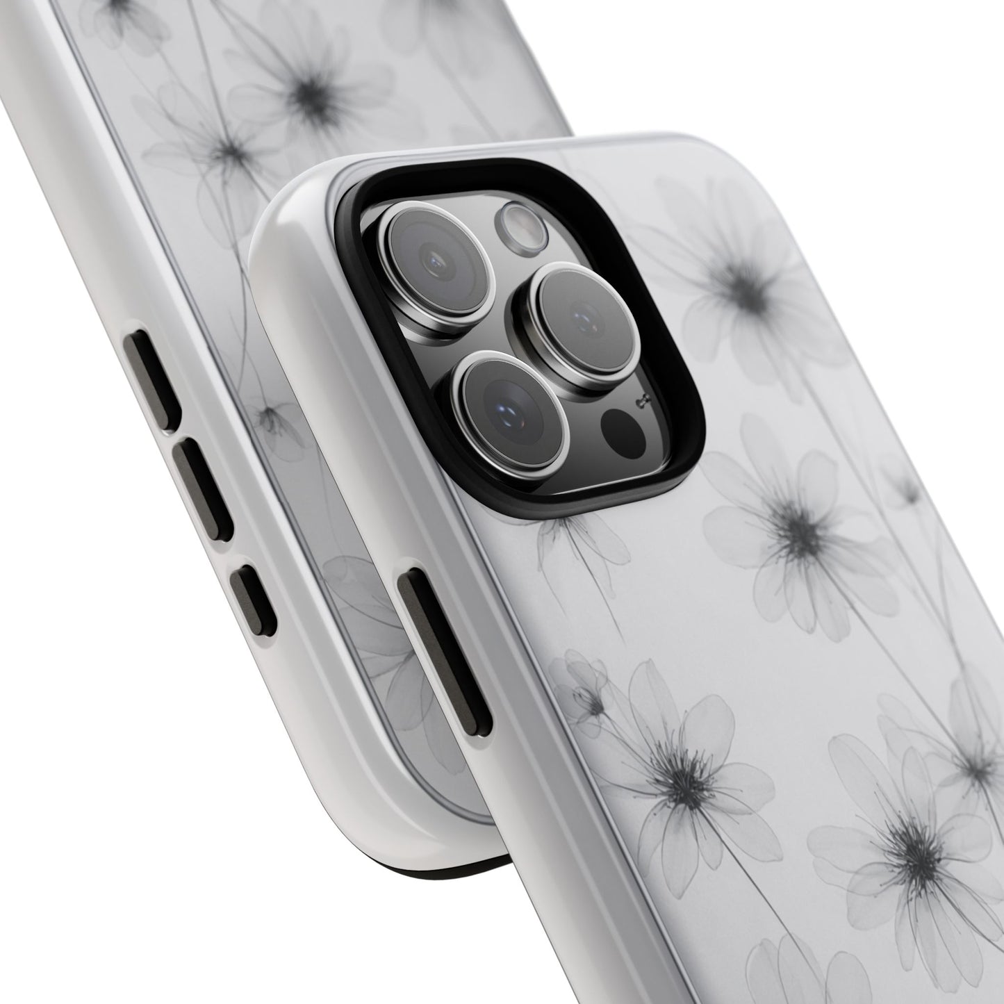 Tough Case — Black & White Floral Tough Phone Case