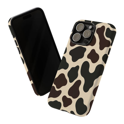 Cow Print Phone Case — Black & Cream Protective  Case