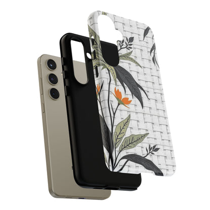 Floral Woven Tough Phone Case — Protective Botanical iPhone Cover