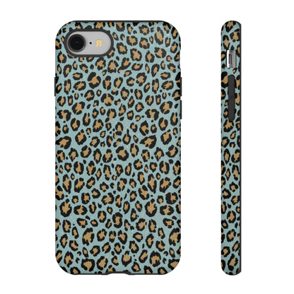 Leopard Print Tough Phone Case - Blue Cheetah Protective Cover