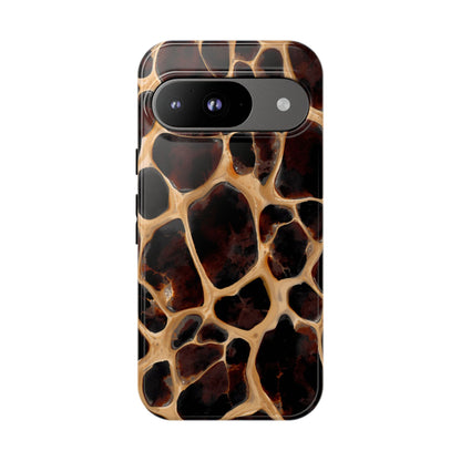 Phone Case — Brown Leather Dot Texture Rugged Protective Cover