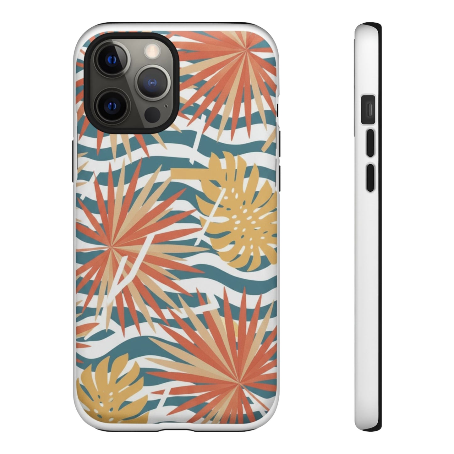 Tropical Palm Tough Phone Case – Retro Wave Floral Protective Cover