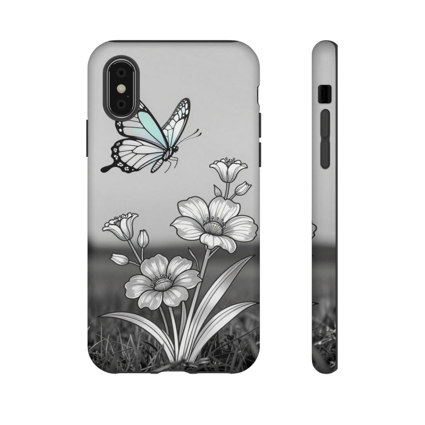 Butterfly & Wildflower Tough Phone Case — Durable Floral Phone Cover