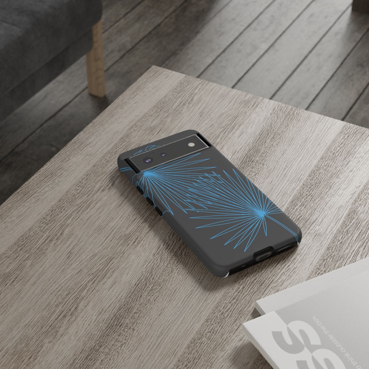 Blue Dandelion Burst Tough Phone Case — Protective Floral iPhone Cover