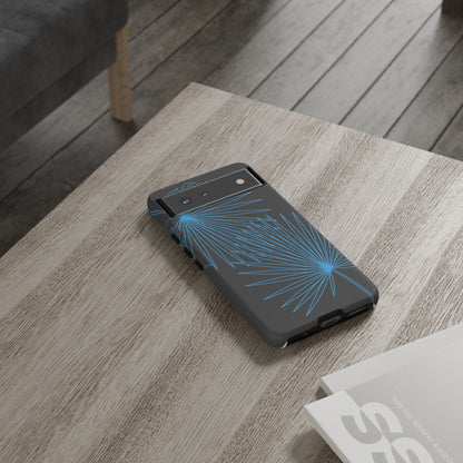 Blue Dandelion Burst Tough Phone Case — Protective Floral iPhone Cover