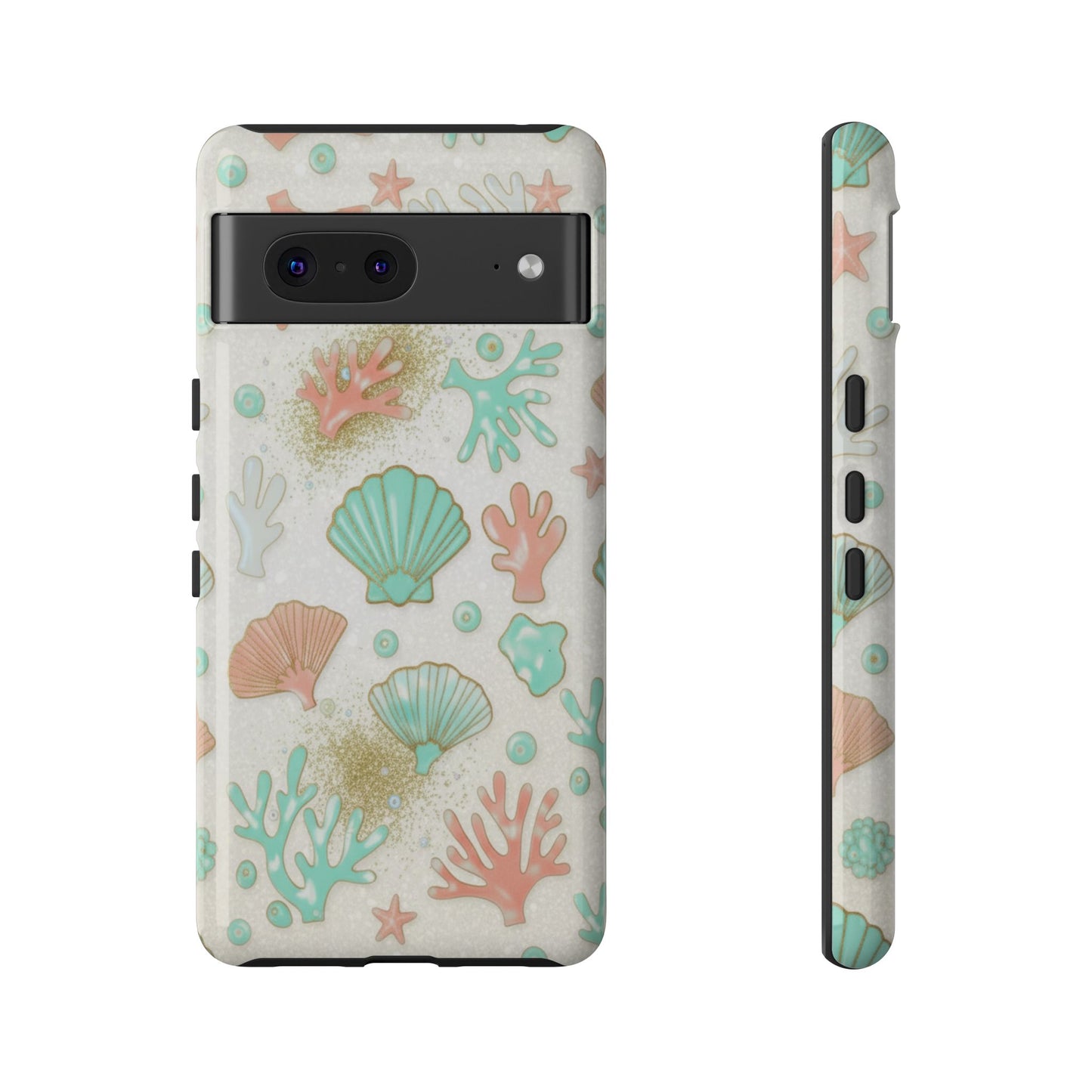 Seashell Coral Phone Case — Pastel Beach Shells Protective Tough Case