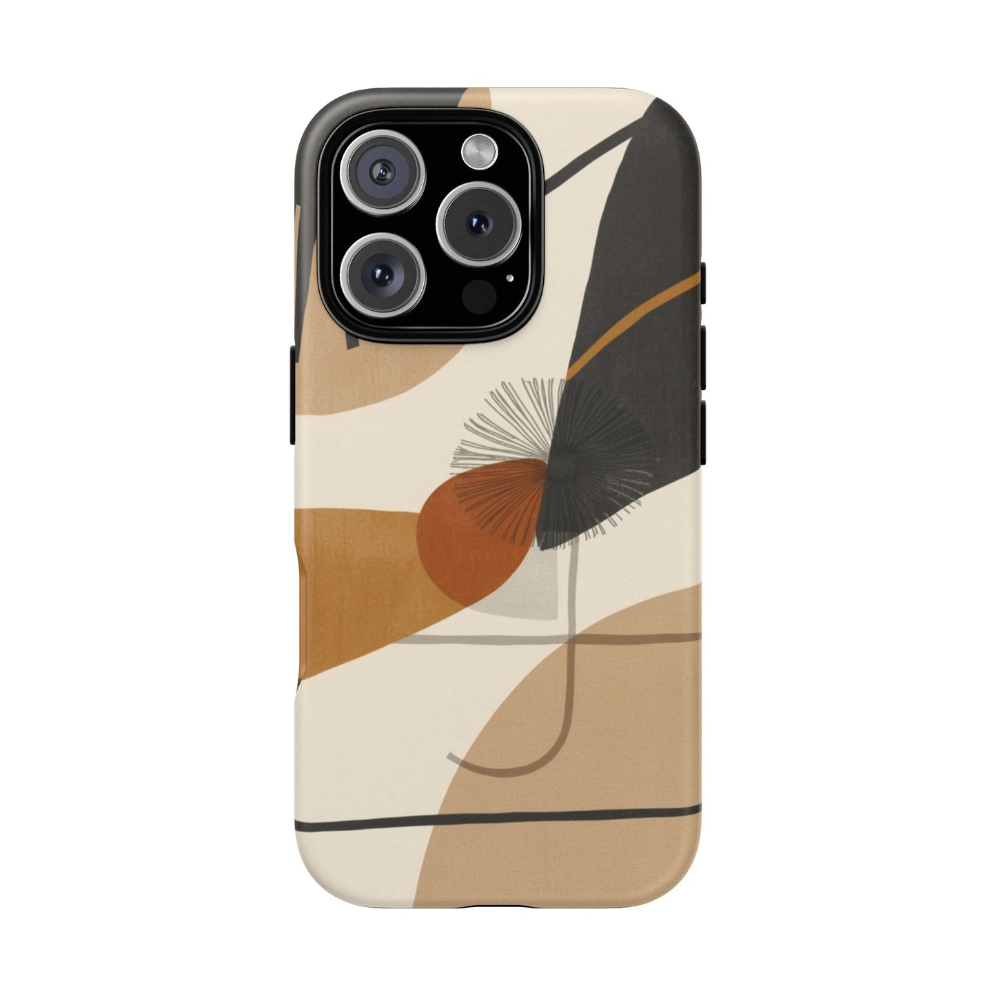 Abstract Earth Tone Phone Case — Mid-Century Minimalist Tough Case