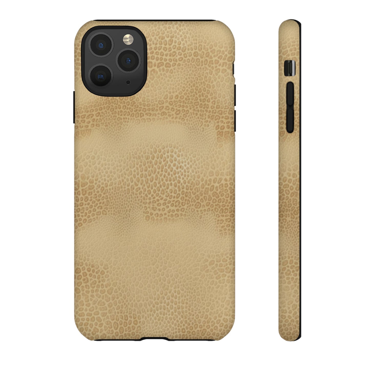 Tan Distressed Leather Texture Phone Case — Rugged Protective iPhone Cover