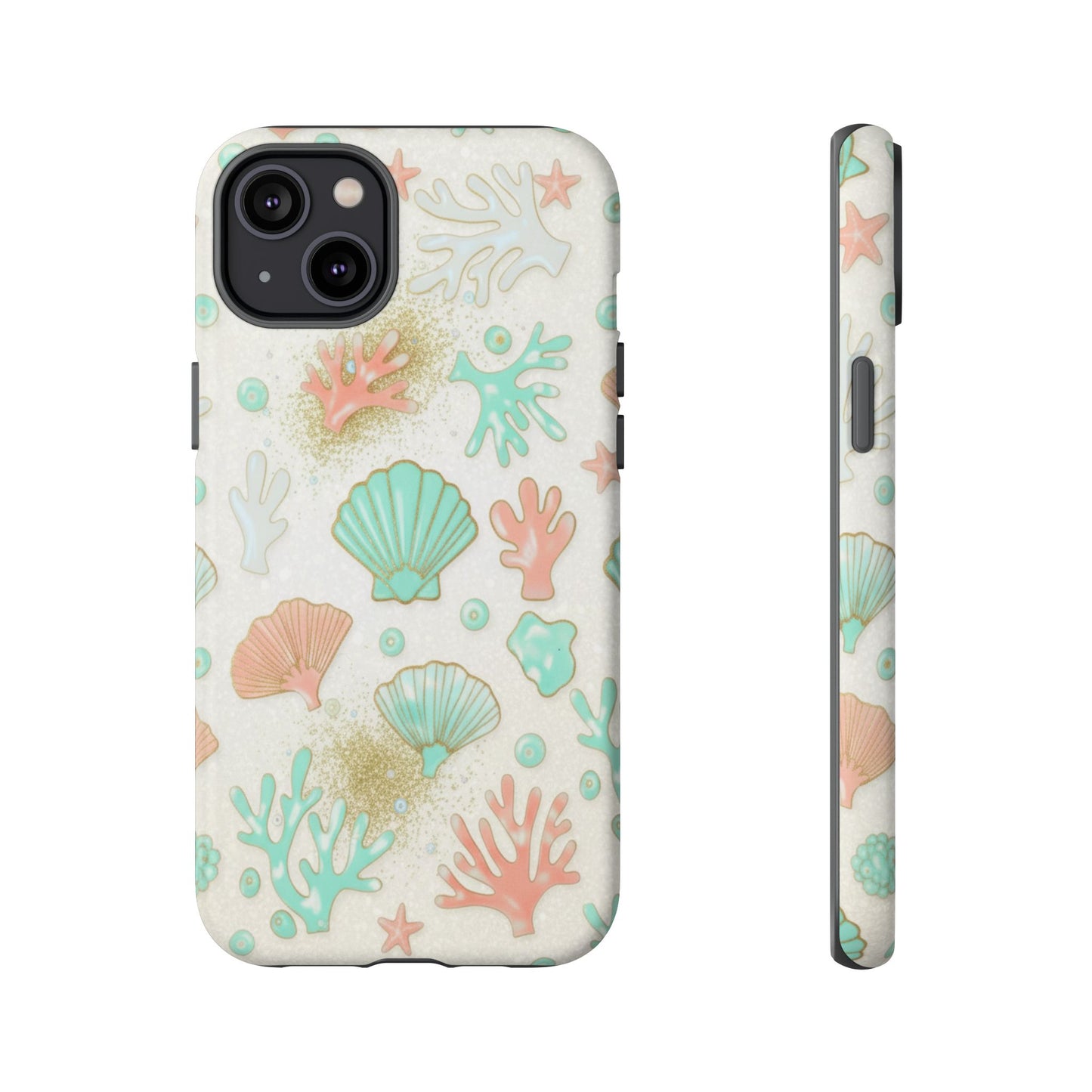 Seashell Coral Phone Case — Pastel Beach Shells Protective Tough Case