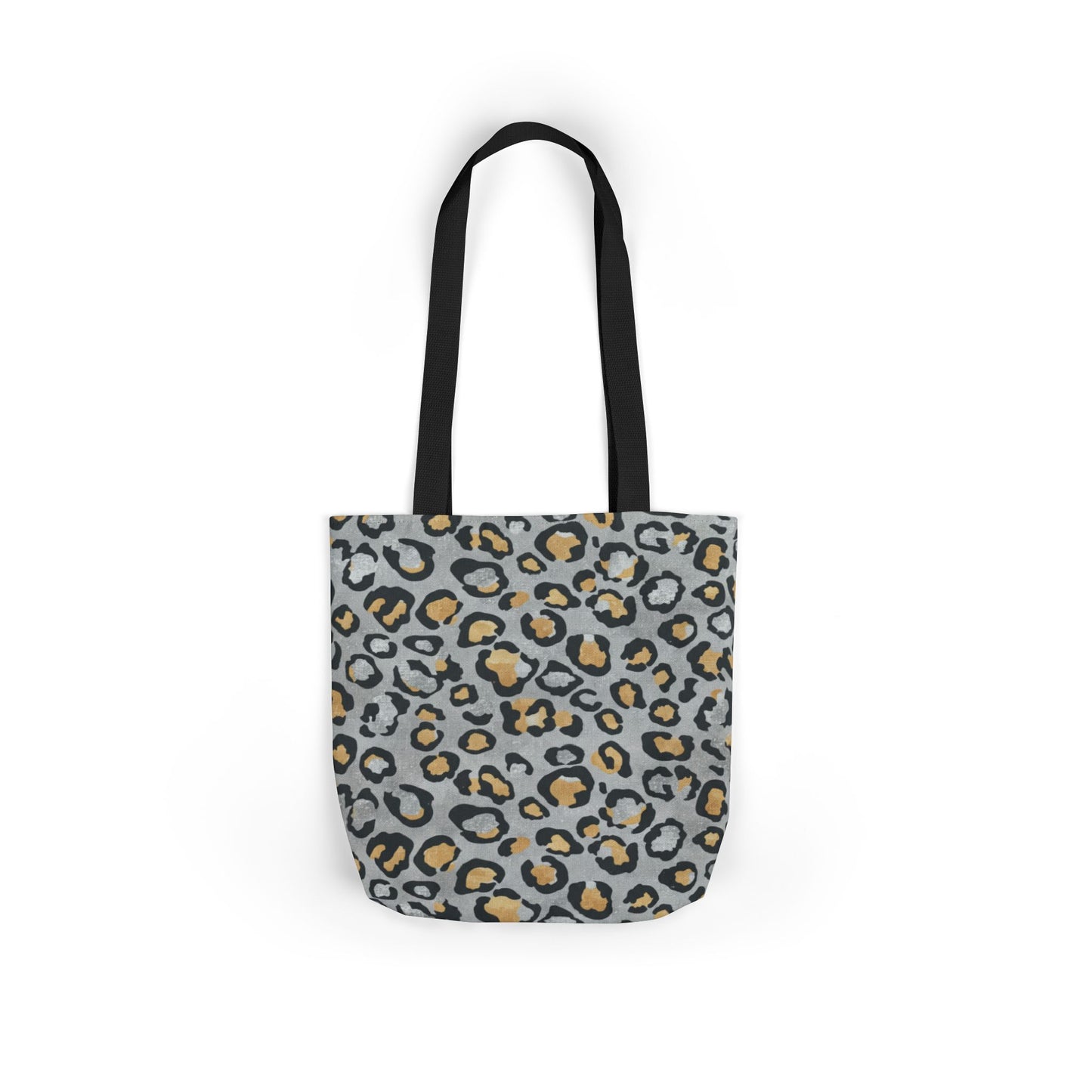 Leopard Print Canvas Tote Bag with Beige Straps