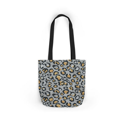 Leopard Print Canvas Tote Bag with Beige Straps