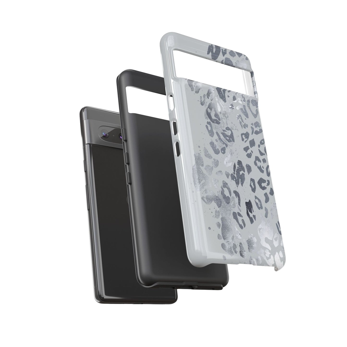Gray Leopard Print Tough Phone Case