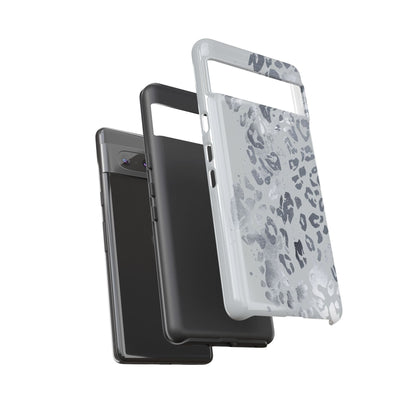Gray Leopard Print Tough Phone Case