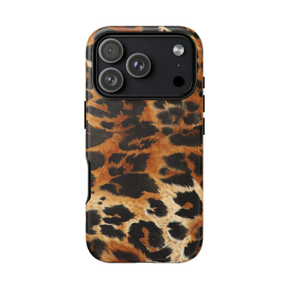 Leopard Print Tough Phone Case – Rugged Protective iPhone Cover