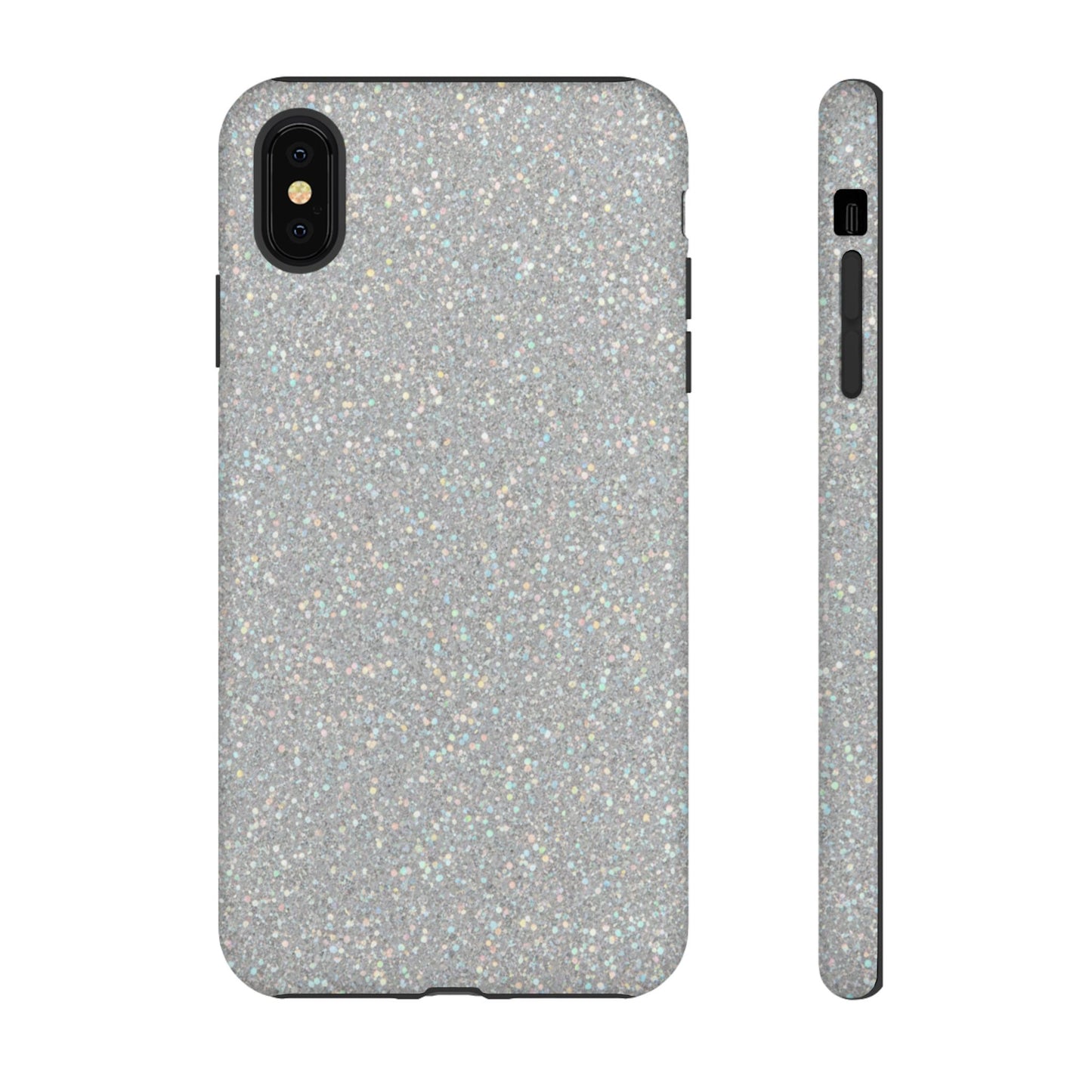 Glitter Silver Tough Phone Case — Sparkling Protective Phone Case