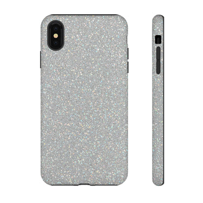 Glitter Silver Tough Phone Case — Sparkling Protective Phone Case