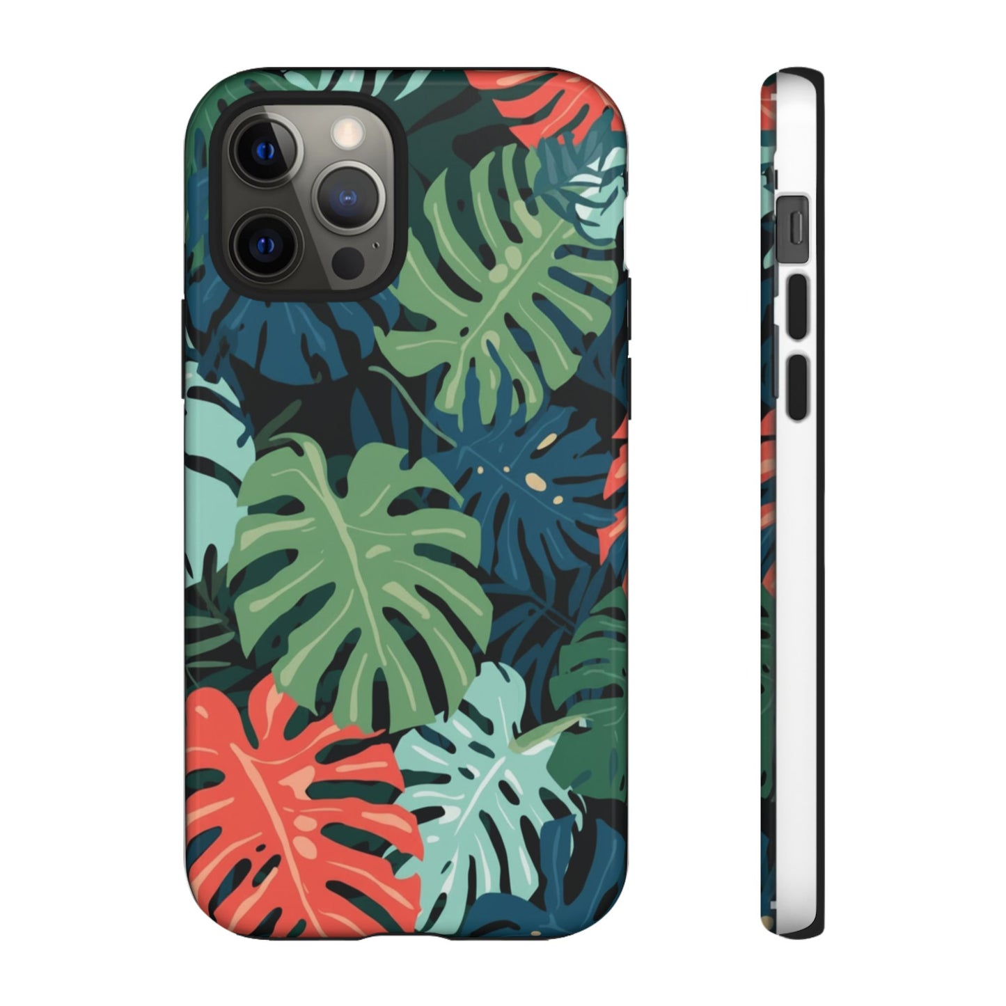 Tropical Monstera Phone Case — Colorful Leaf Protective Tough Case