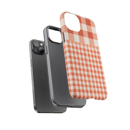 Buffalo Check Tough Phone Case — Orange Gingham Protective Cover