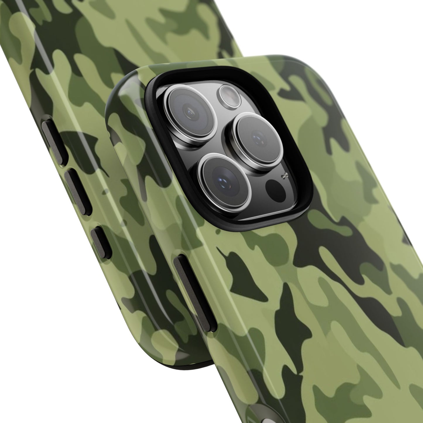 Camo Tough Phone Case — Military Green Protective iPhone Cover
